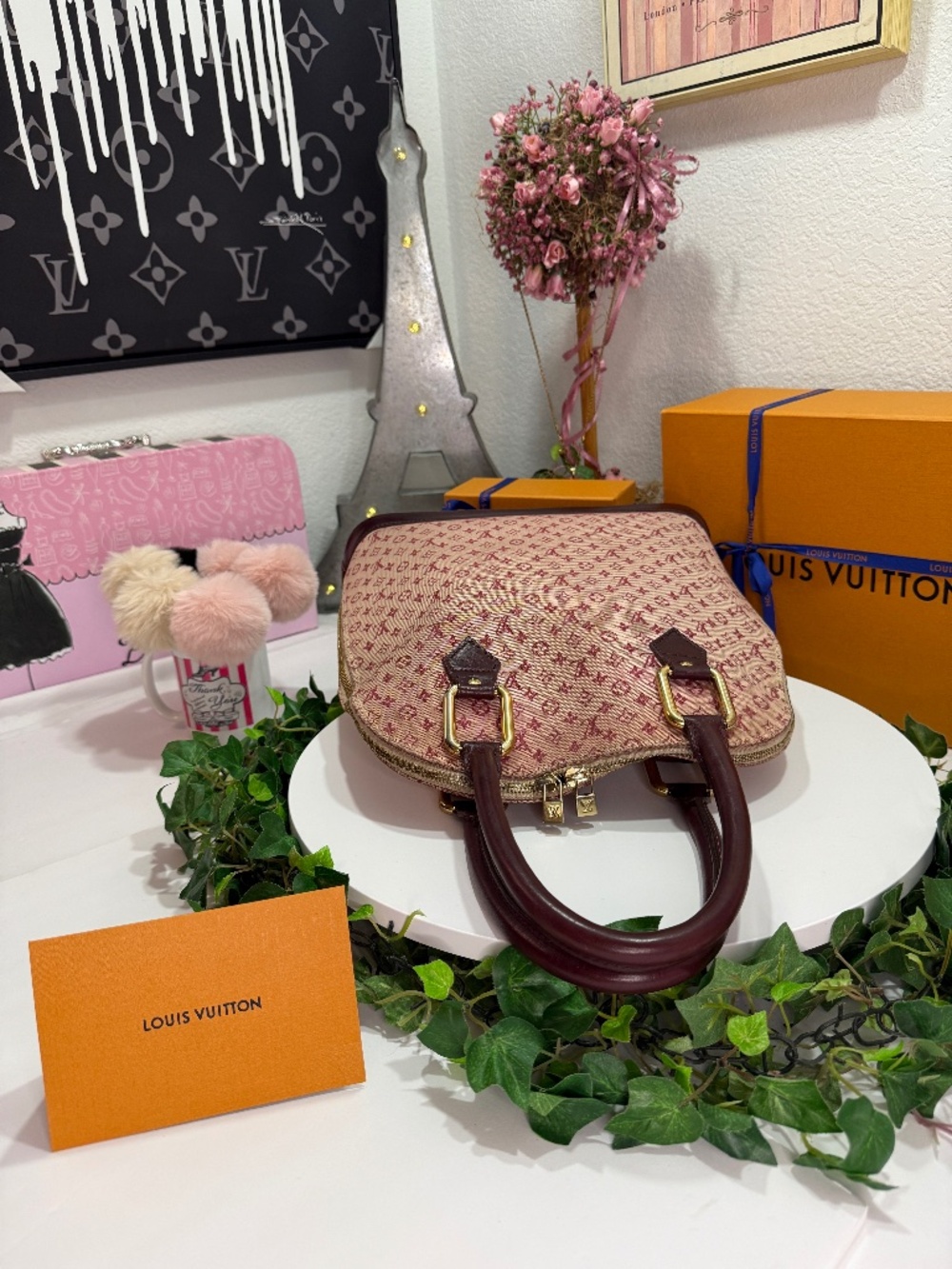 LOUIS VUITTON PINK DENIM ALMA TOTE! - Picture 12 of 17